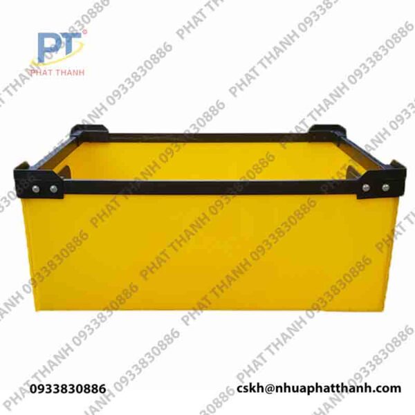 Thùng nhựa danpla thường 2 lớp màu vàng có nắp
