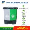 Thùng rác nhựa 40L hai ngăn màu tím